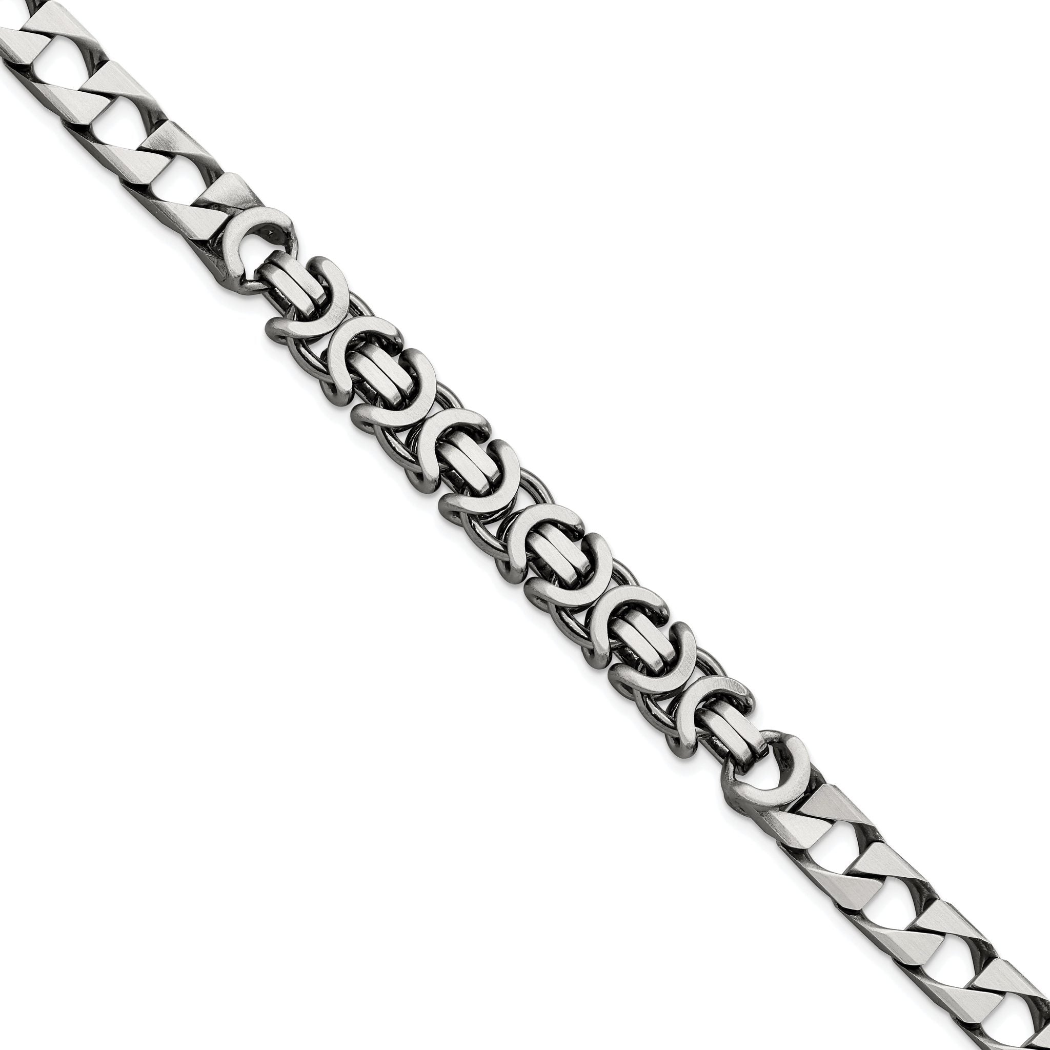 Sterling Silver Mens Antiqued Brushed Curb/Circles Bracelet Main image
