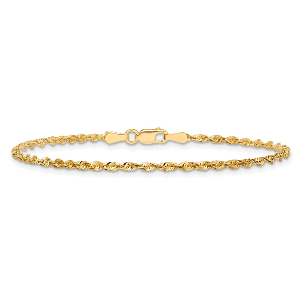 Diamond-Cut Rope Chain in 14K Yellow Gold, 2mm