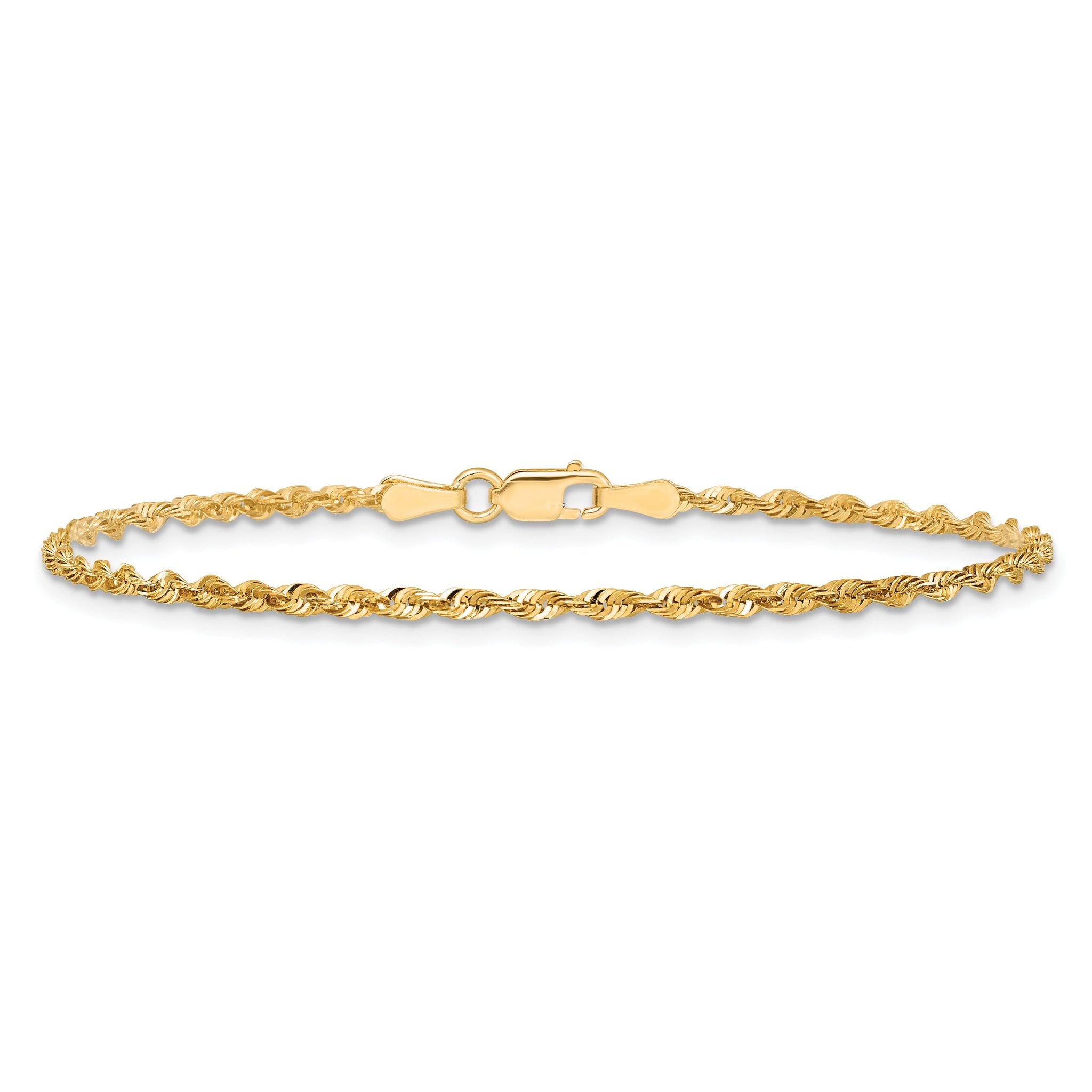 Diamond-Cut Rope Chain in 14K Yellow Gold, 2mm