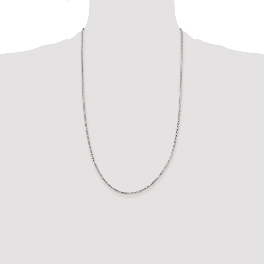 Diamond-Cut Spiga Chain Necklace in Sterling Silver