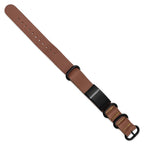 Stainless Steel Brushed Black IP-plated Brown Leather Adj. ID Bracelet for Men