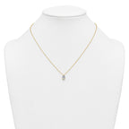 14k 1 carat Lab Grown Diamond VS+ F+ Pear Complete 18 inch Four Prong Pendant Necklace