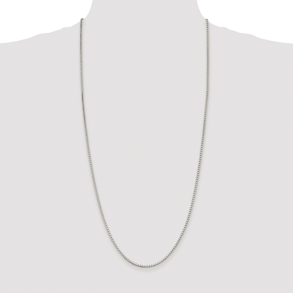 Sterling Silver Rhodium-plated 2mm Box Chain