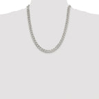 Sterling Silver Rhodium-plated 8.3mm Pavâ Curb Chain