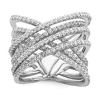 Brilliant Embers Sterling Silver Rhodium-plated 159 Stone Micro PavÃƒÂ¢Ã‚â‚¬Ã‚Å¡ CZ Ring