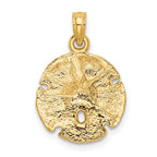14K Gold Sand Dollar Pendant with Polished Finish  Textured, Solid Craftsmanship