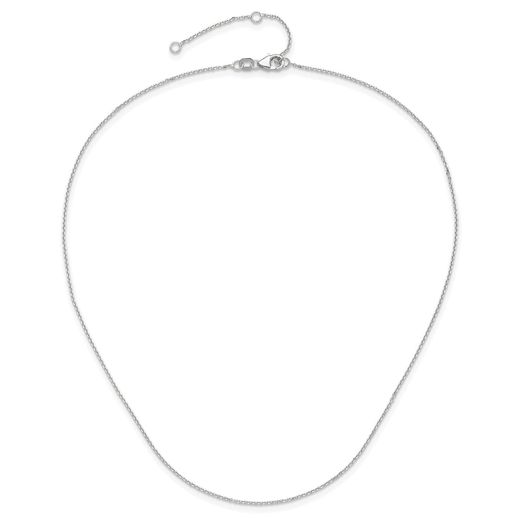 0.95mm 10K White Gold Round Cable Chain