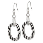 Stainless Steel Enamel Polished Oval Drop Dangle Earrings for Women