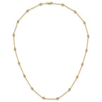 14k Complete 1/2 carat Bezel-set Diamond and Cable Chain 16-Station 16 inch Necklace