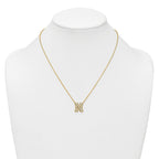 14k 5/8 carat Lab Grown Diamond VS+ F+ Complete Letter N 18 inch Initial Necklace