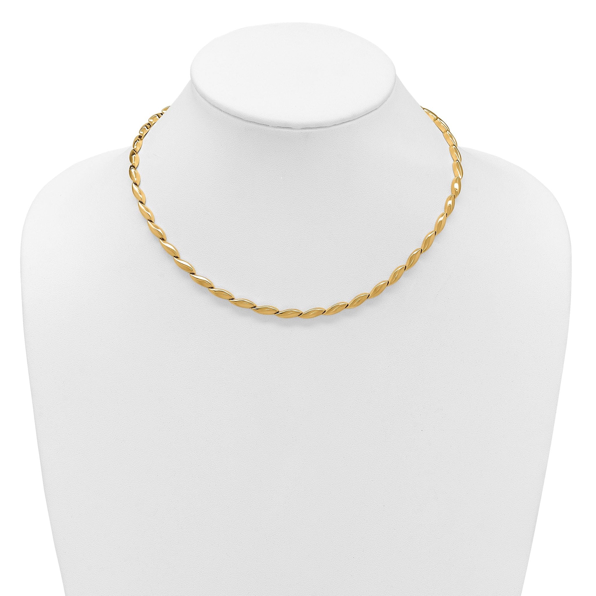 14K Polished and Satin 4.2mm Fancy Link Necklace Secondary image