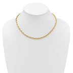 14K Polished and Satin 4.2mm Fancy Link Necklace