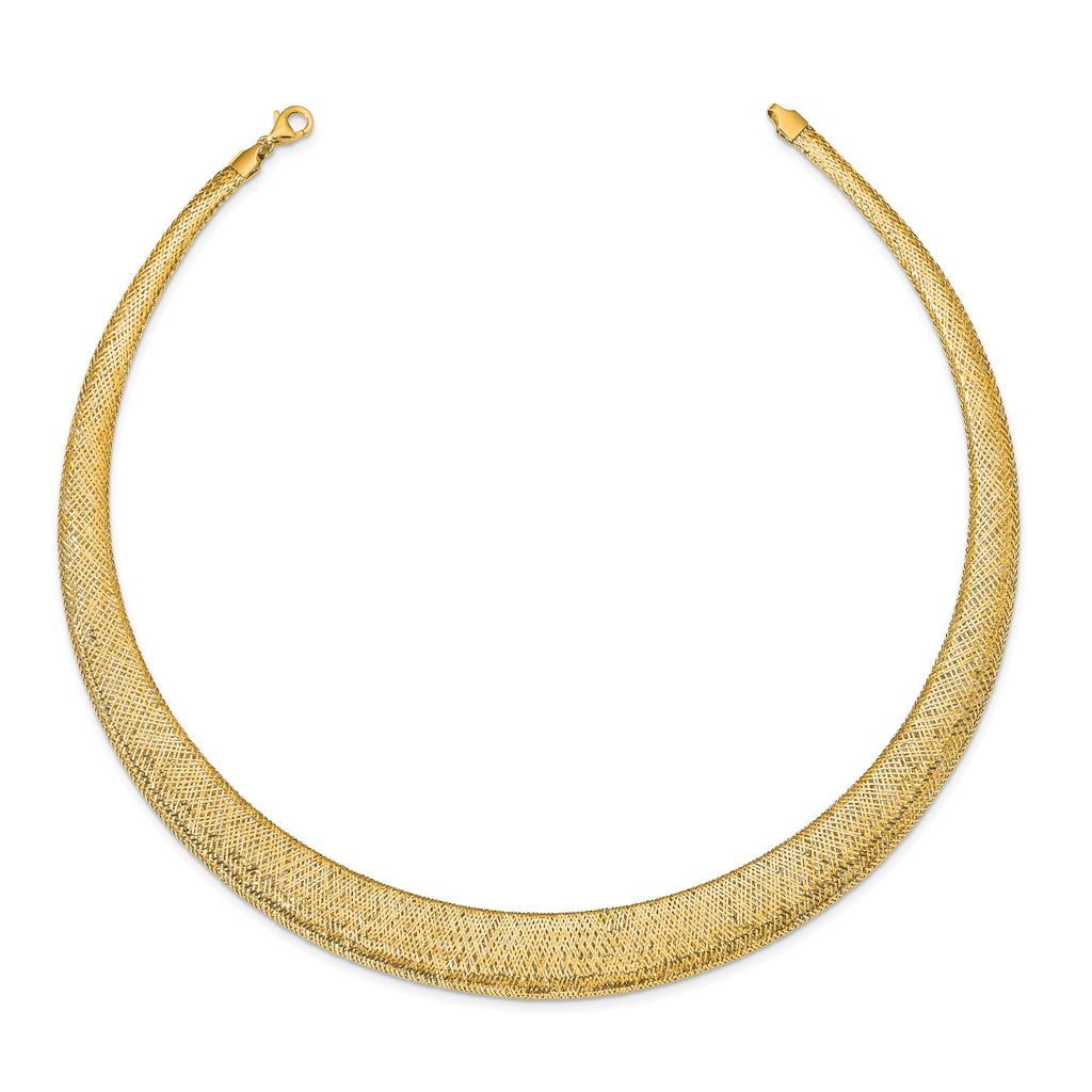 14k Polished/Textured Stretch Necklace