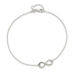 Sterling Silver Infinity 9 inch Plus 1 inch Extender - Total 10 inch Anklet