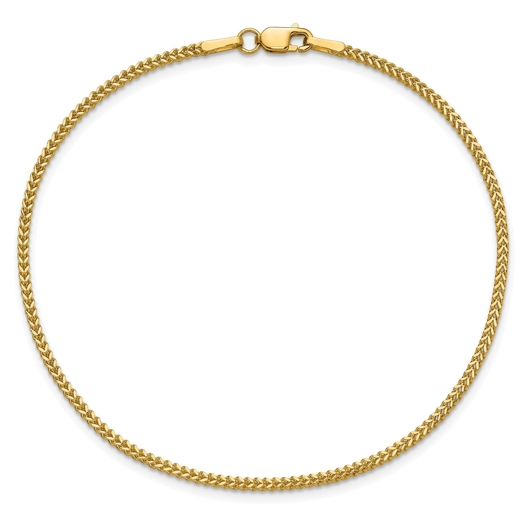14K 7 inch 1.3mm Franco with Lobster Clasp Bracelet