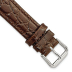 Alligator Grain Leather Watch Band in Brown, 18mm