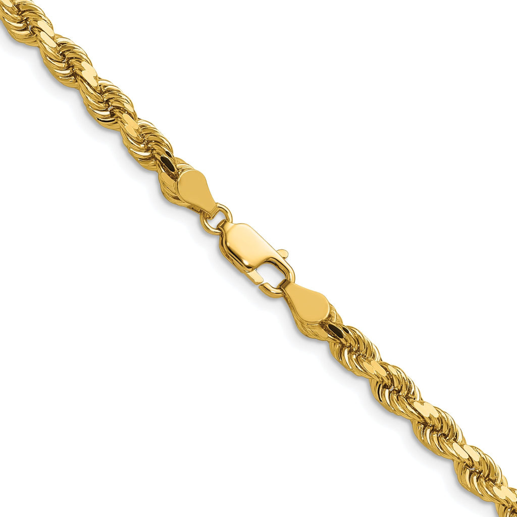 14K 7 inch 4.5mm Diamond-cut Rope with Lobster Clasp Chain