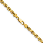 14K 7 inch 4.5mm Diamond-cut Rope with Lobster Clasp Chain