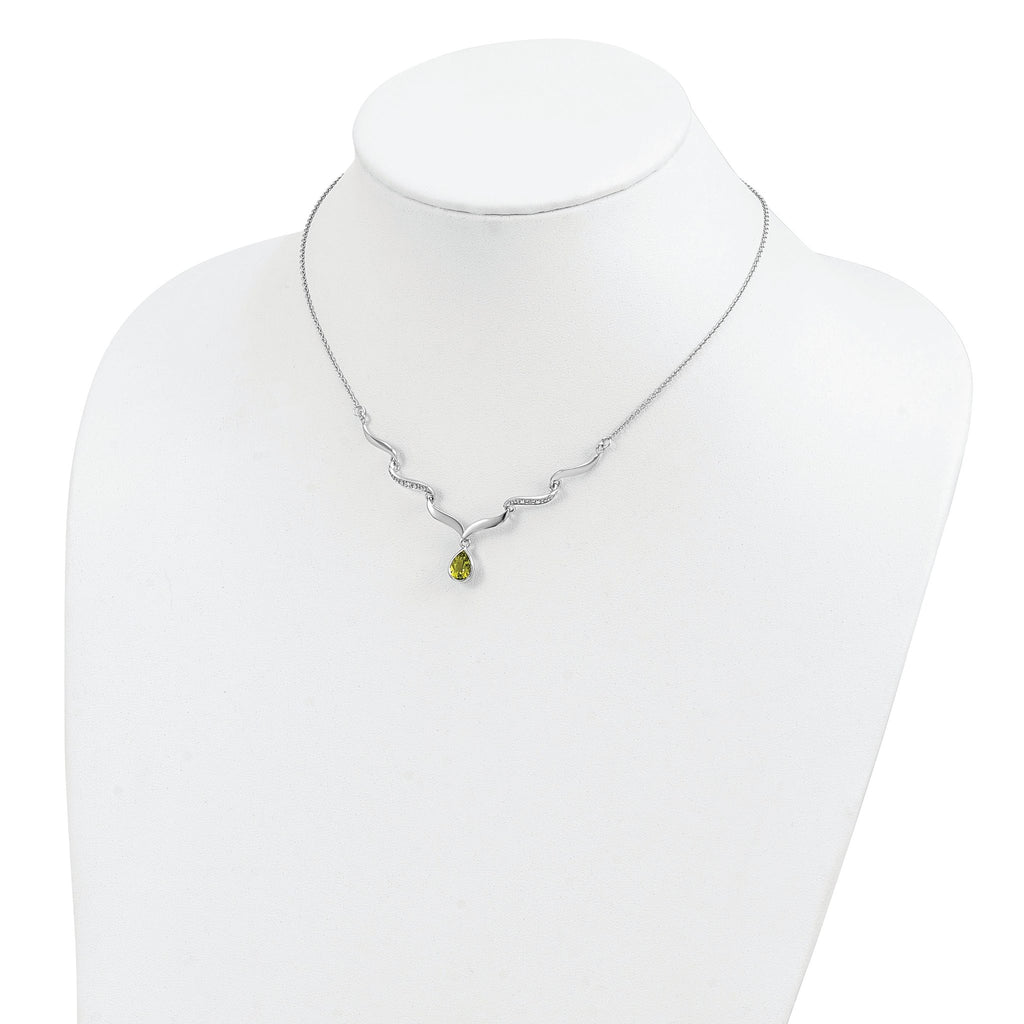 Sophia Jewelers Sterling Silver Peridot Topaz Necklace with 2in Extender