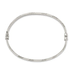 Sterling Silver Diamond Cut 6mm Bangle and 4mm Hoop Earring Set