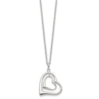 Sterling Silver 925 Double Heart Necklace with Polished Anti-Tarnish Finish