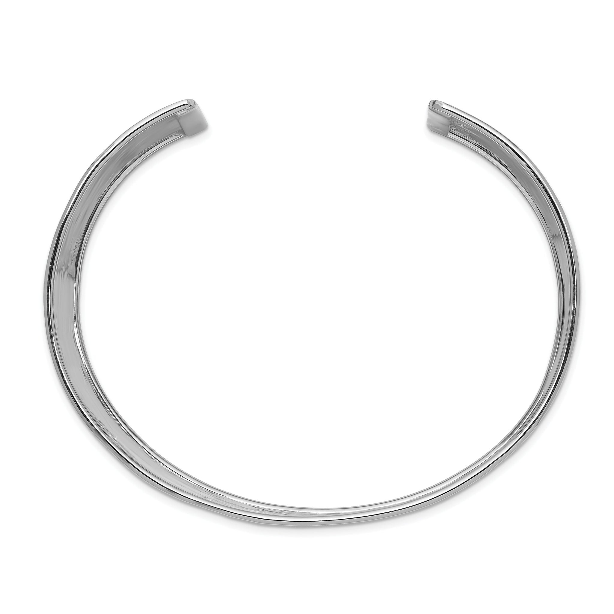 14k WG 37mm Hammered Polished Cuff Bangle Secondary image