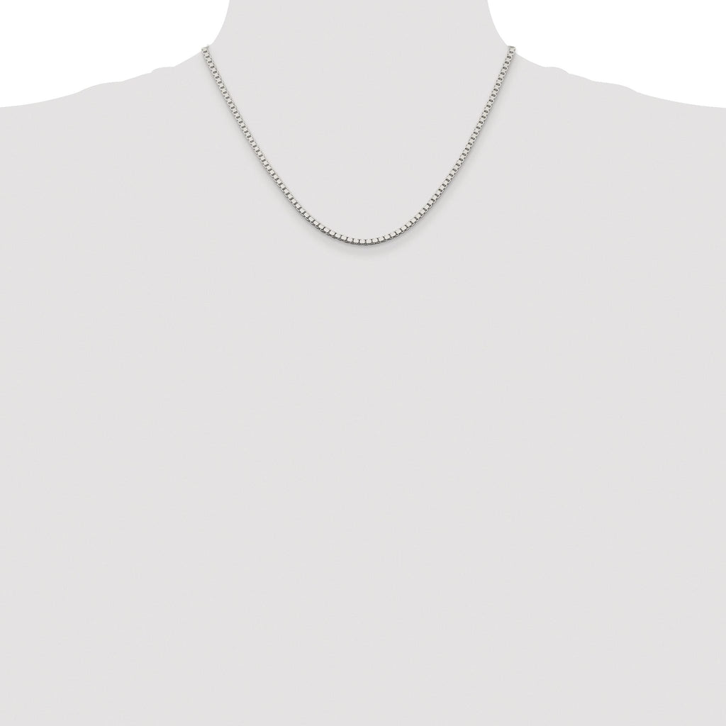 Sterling Silver Rhodium-plated 2.5mm Box Chain