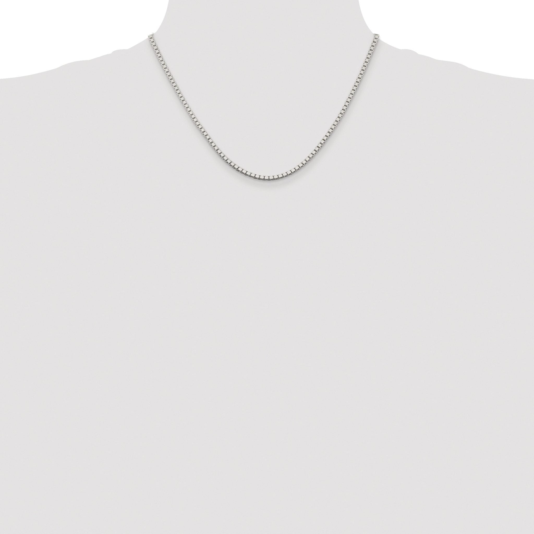 Sterling Silver Rhodium-plated 2.5mm Box Chain
