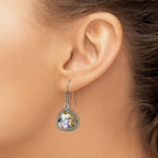 Stainless Steel Polished & Antiqued Drop Dangle Earrings for Women