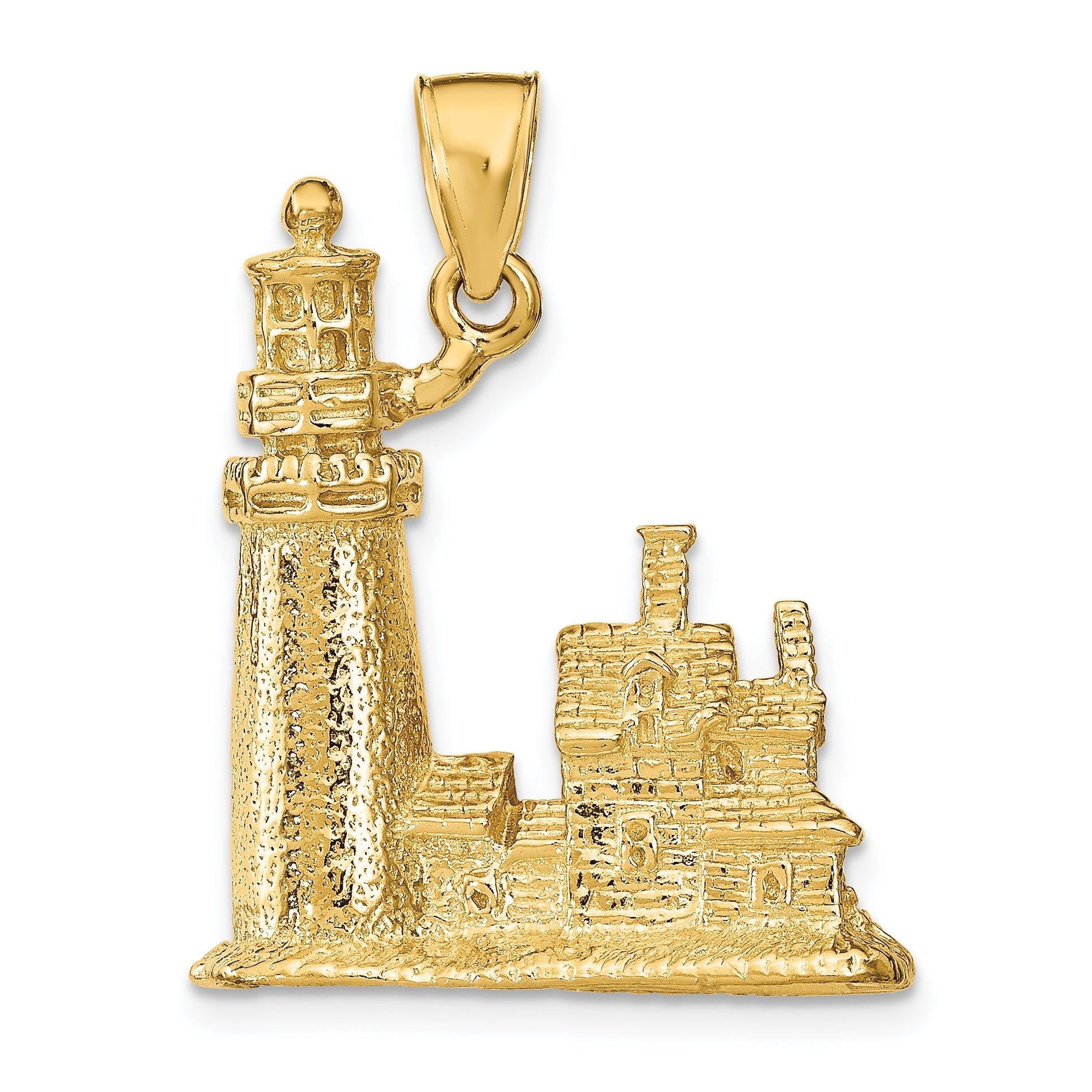 14k 3D Cape Cod Lighthouse Pendant Main image