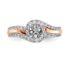14K Two-tone Peg Set Diamond Semi-mount By-Pass Engagement Ring