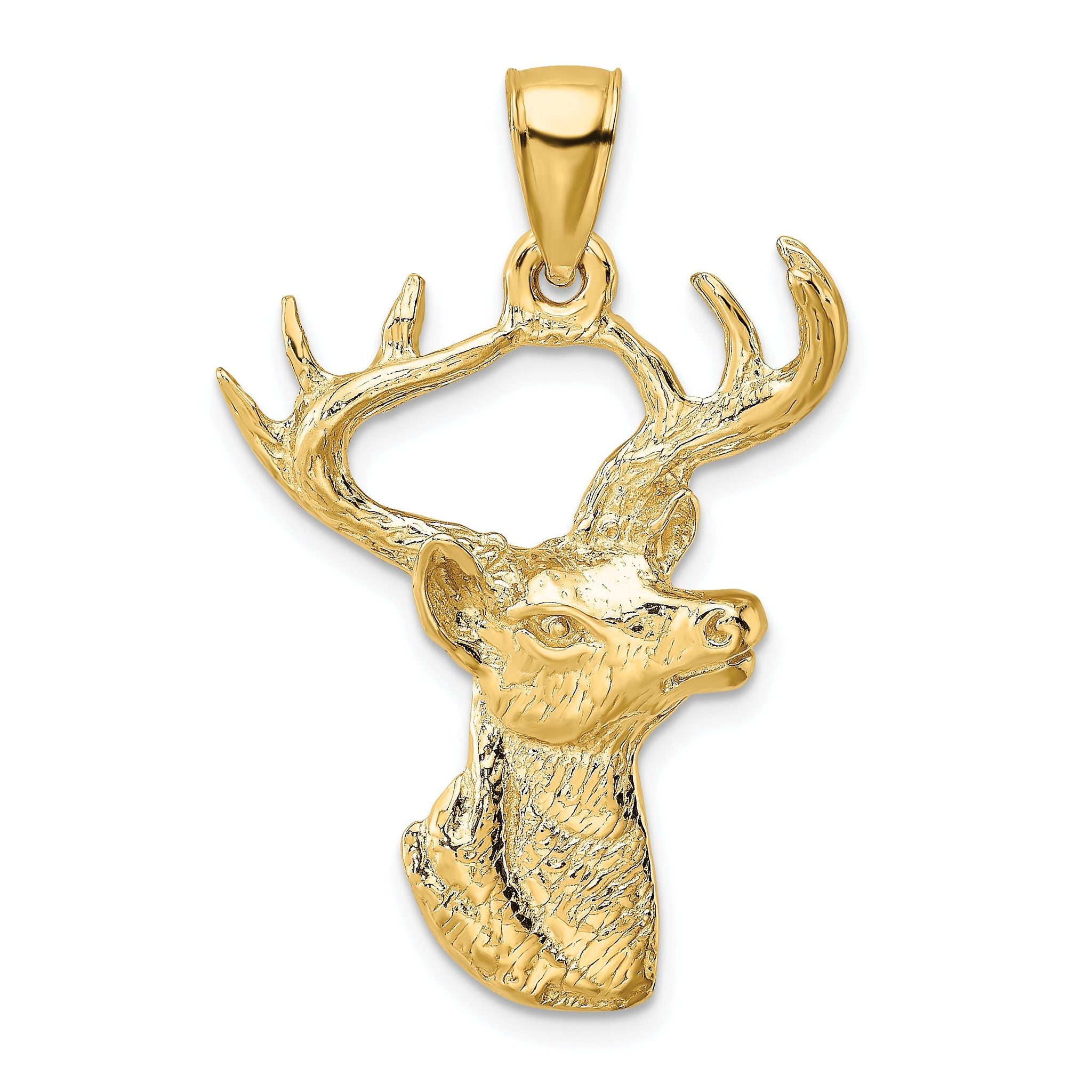 10k Deer Head Profile Charm Main image