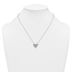 14k White Gold 1 1/4 carat Lab Grown Diamond VS/SI+ G+ Complete 18 inch Cluster Heart Necklace