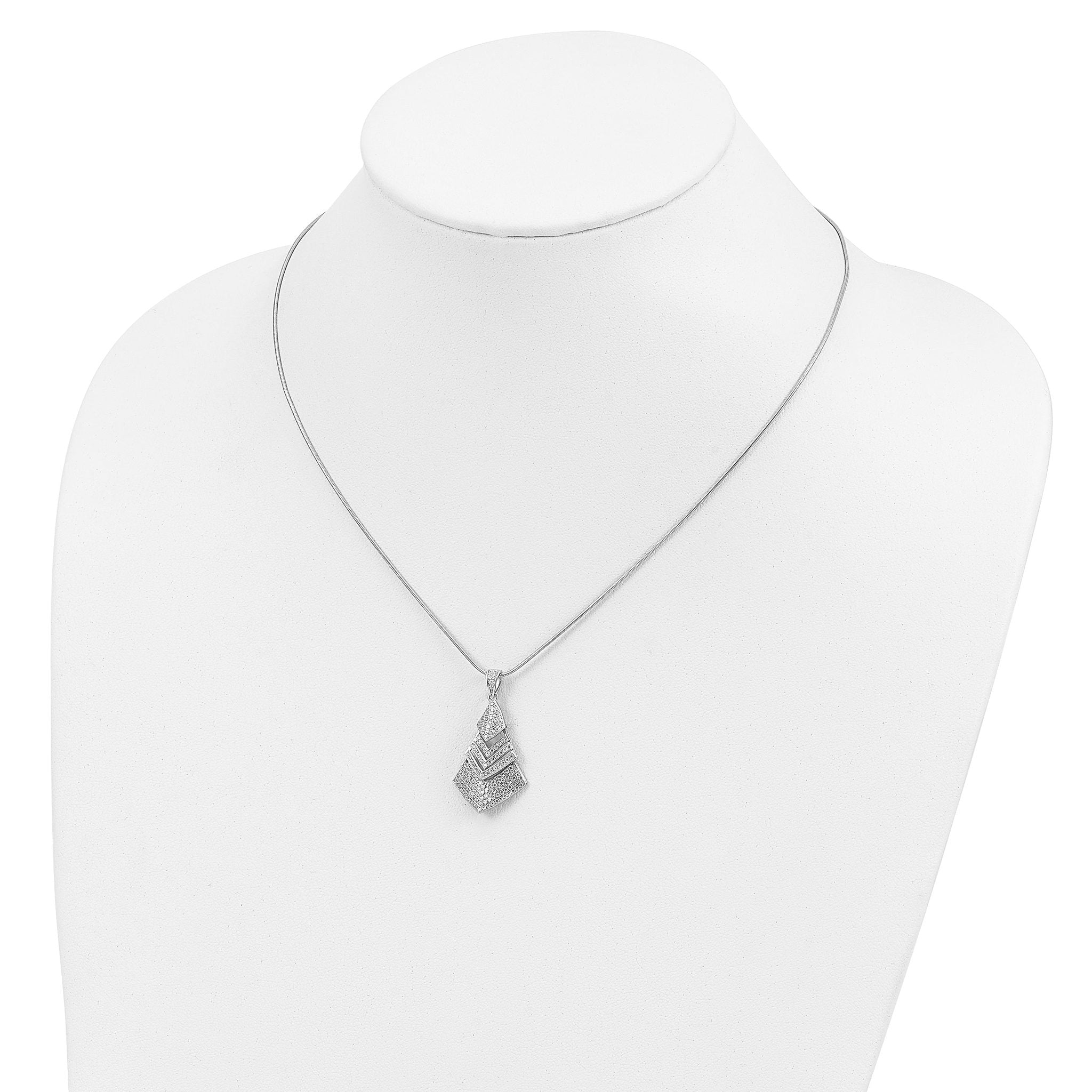Sterling Silver 925 Micro PavÃƒÆ’Ã†â€™Ãƒâ€šÃ‚Â© CZ Necklace with Extender  Elegant and Modern