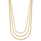 Sterling Silver Gold-tone Multi-strand with 1.5in ext. Necklace