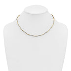14k Two-tone Polished Twisted Round Omega 17 inch Necklace