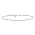 Sterling Silver 2mm Rope Chain 9 inch Plus 1 inch Extender - Total 10 inch Anklet