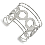 Stainless Steel Polished Circle Design 50mm Cuff Bangle Bracelet for Women
