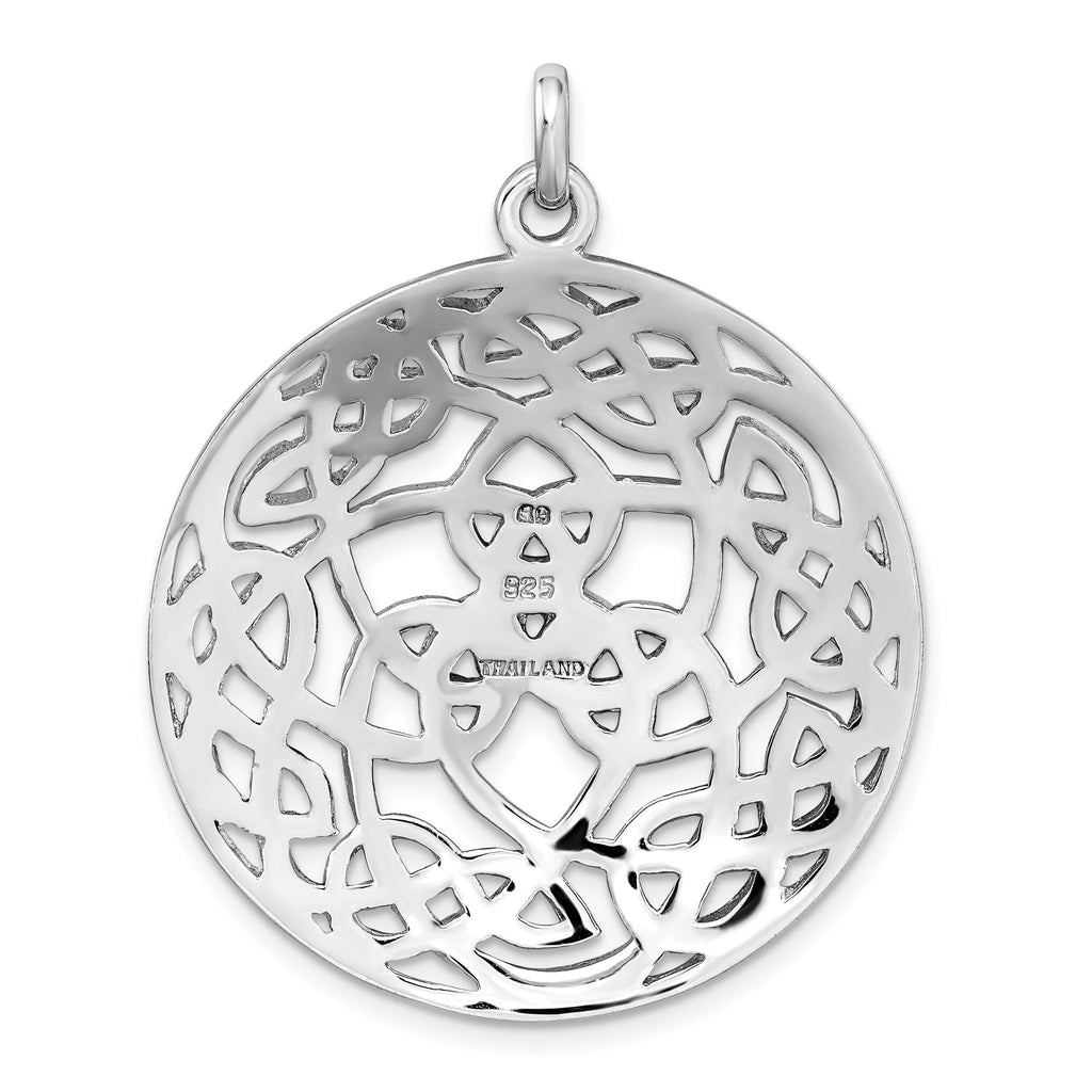 Sophia Jewelers Sterling Silver Rhodium-Plated Celtic Pendant Elegant Polished Design