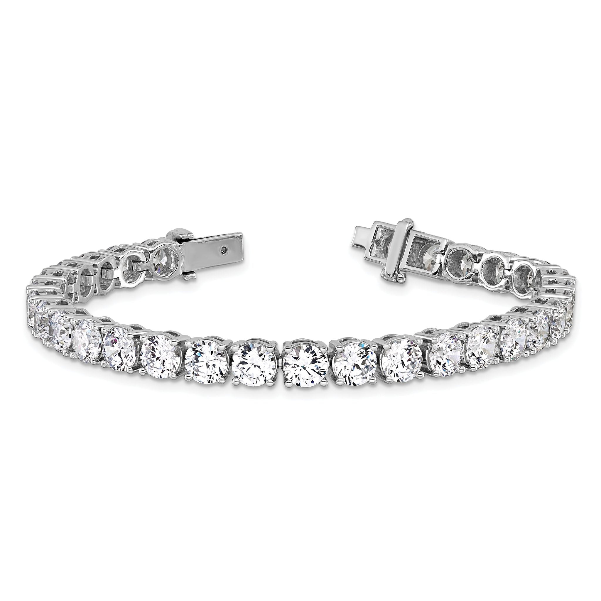 14k White Gold  22 1/2 carat Lab Grown Diamond VS/SI+ G+ Complete Tennis Bracelet
