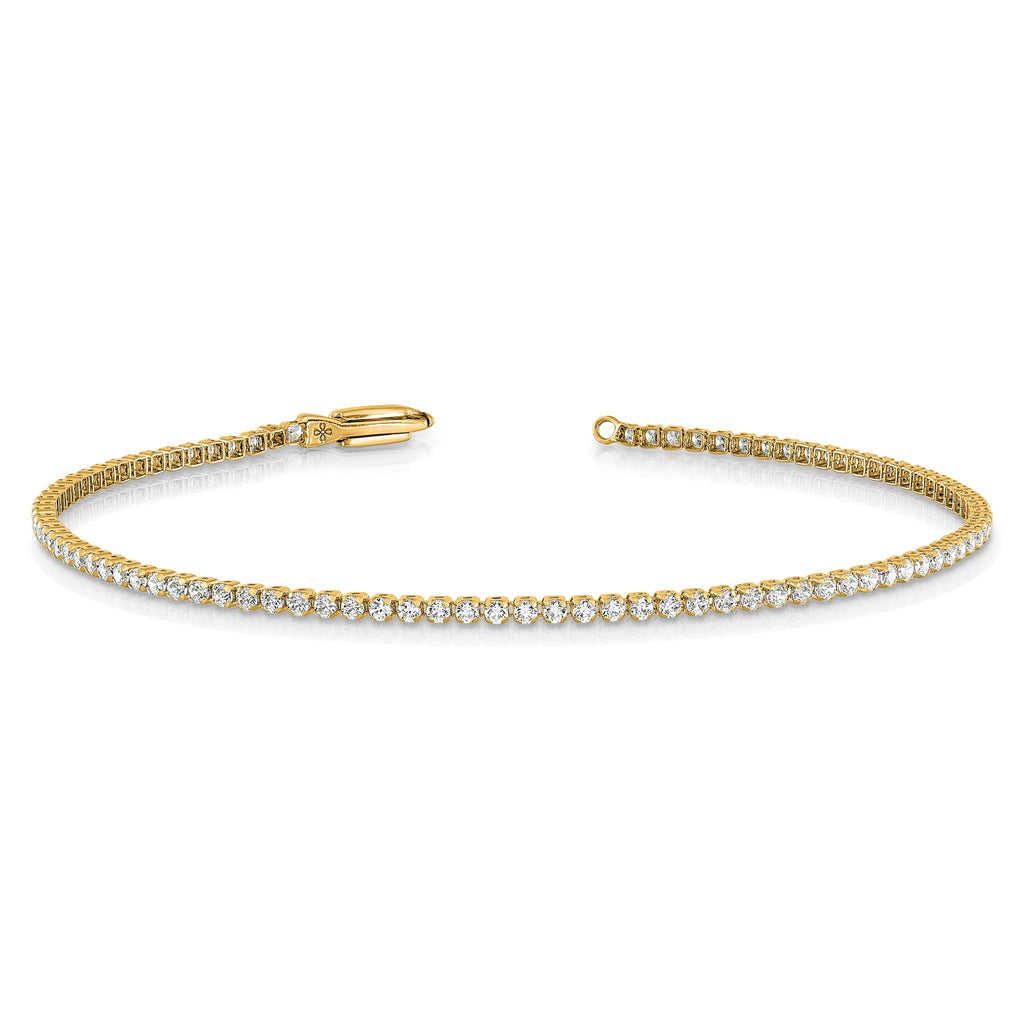 14k 1 1/3 carat Lab Grown Diamond VS/SI+ G+ 7 inch Tennis Bracelet