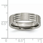 Notched Wedding Band in Titanium, 6mm