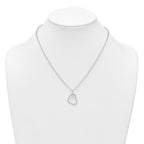 Sterling Silver Polished and Twisted Heart 18 Inch Cable Chain Necklace