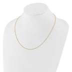 14K 1mm Spiga 1in+1in Adjustable Chain