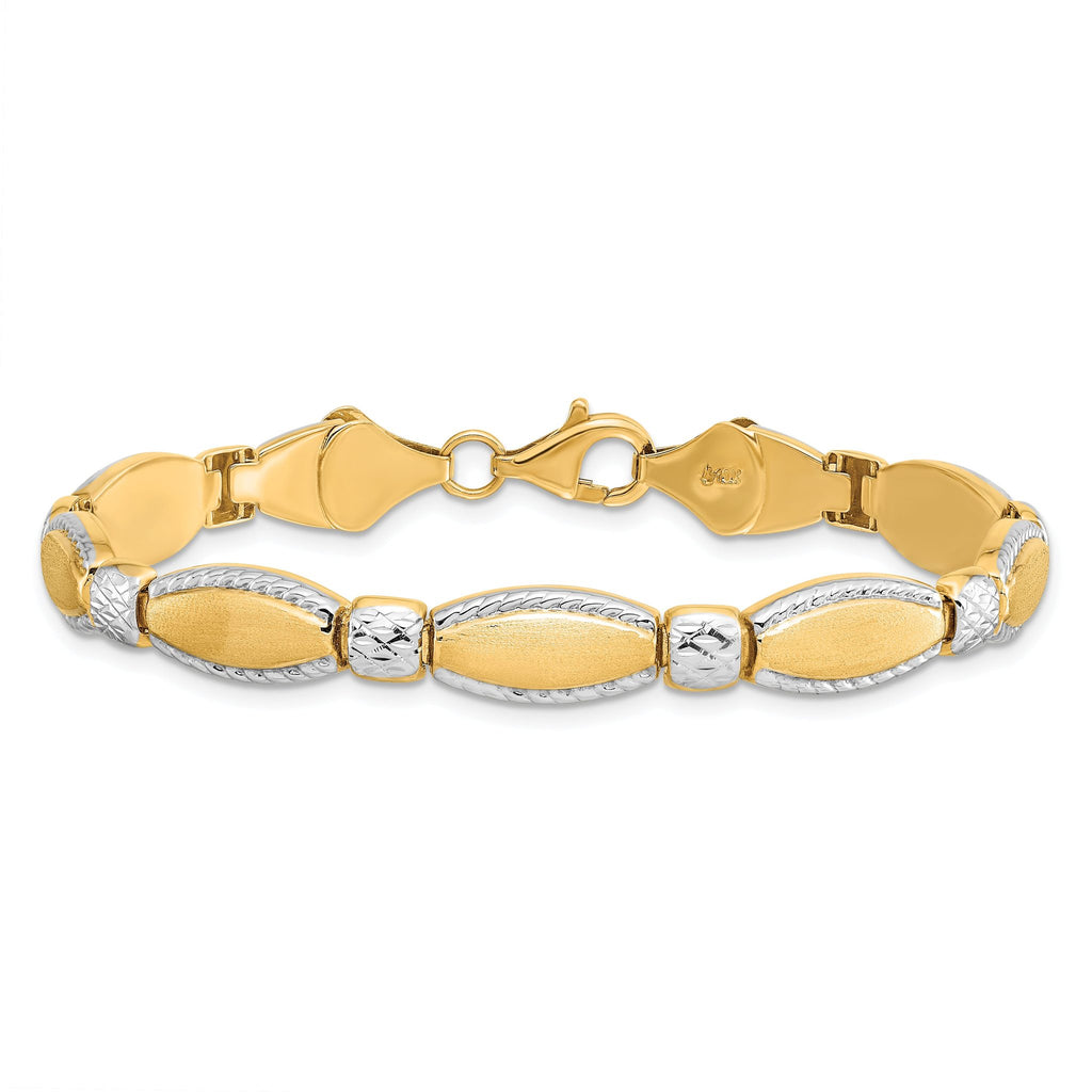 10K w/Rhodium D/C Bracelet