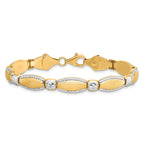 10K w/Rhodium D/C Bracelet