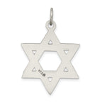 Antiqued Sterling Silver Star of David Charm 925 Vintage Style