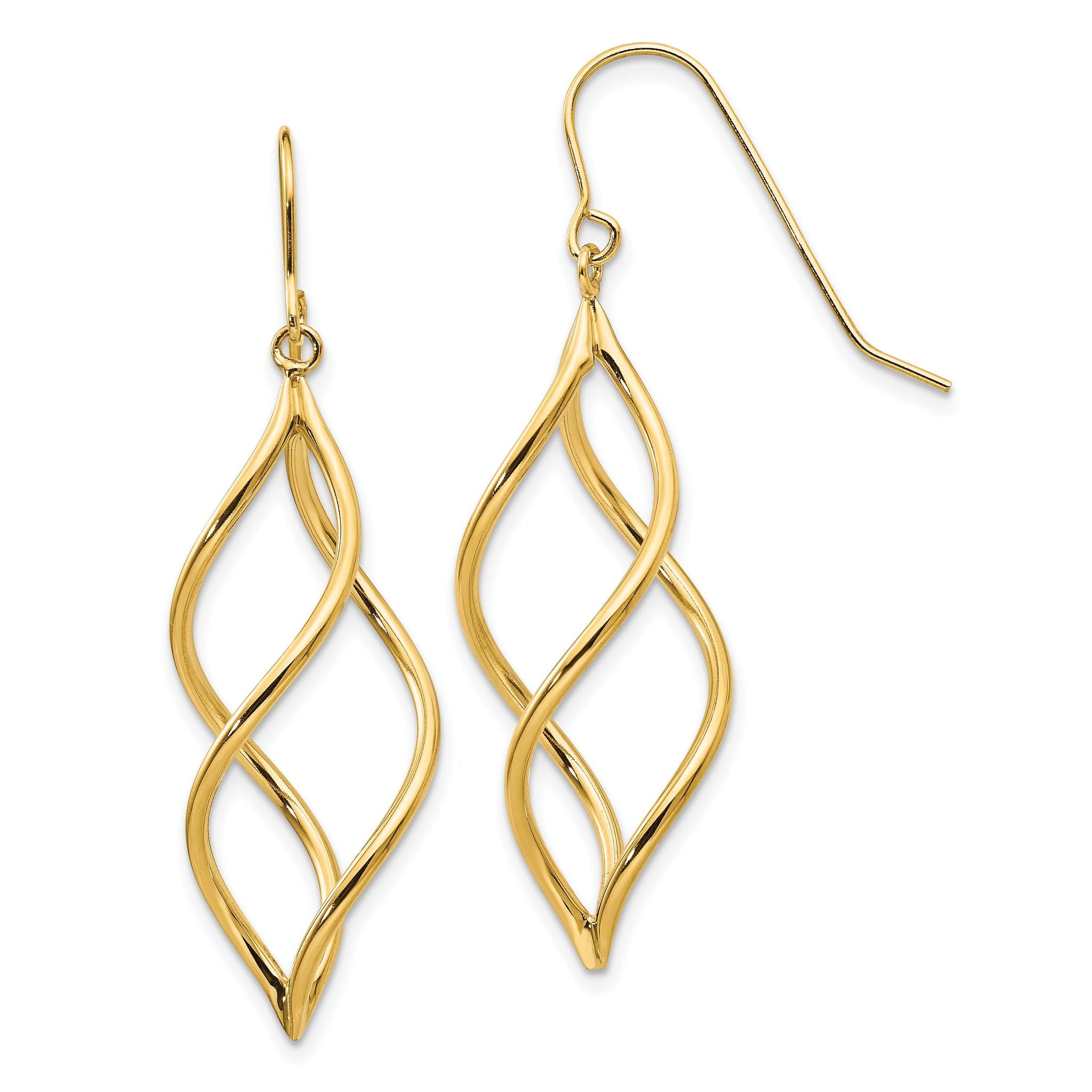 14K Twisted Dangle Earrings Main image
