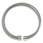 Stainless Steel Polished and Textured Moveable Cuff Bracelet for Women