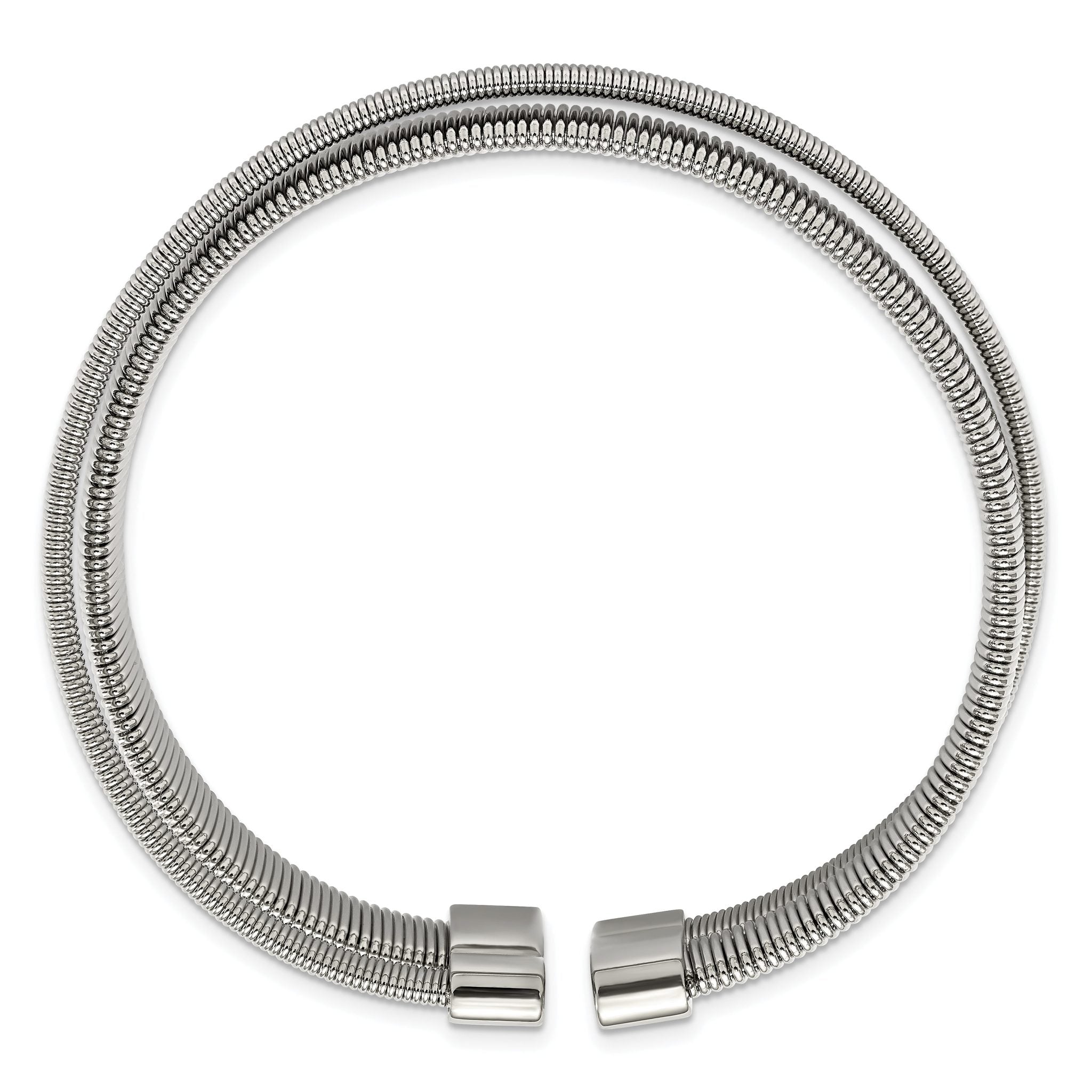 Stainless Steel Polished and Textured Moveable Cuff Bracelet for Women